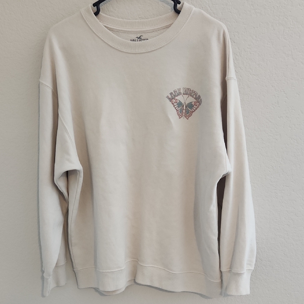 Hollister Cream Sweatshirt with Graphic